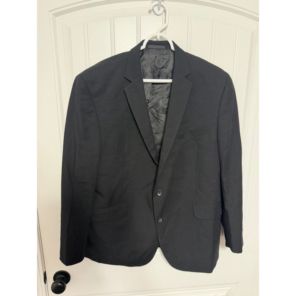 Kenneth Cole Reaction Blazer Mens 44S Black Slim Fit Two Button Professional EUC